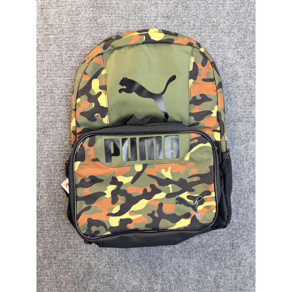 Puma Duo Combo Pack Backpack Lunchbox Set Olive Camo Green Black OS PE1111-340